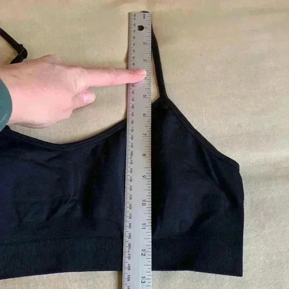 ATHLETA Renew Sports Bra A-C Black Womens Large Adjustable Straps Removable Pads - Picture 5 of 6